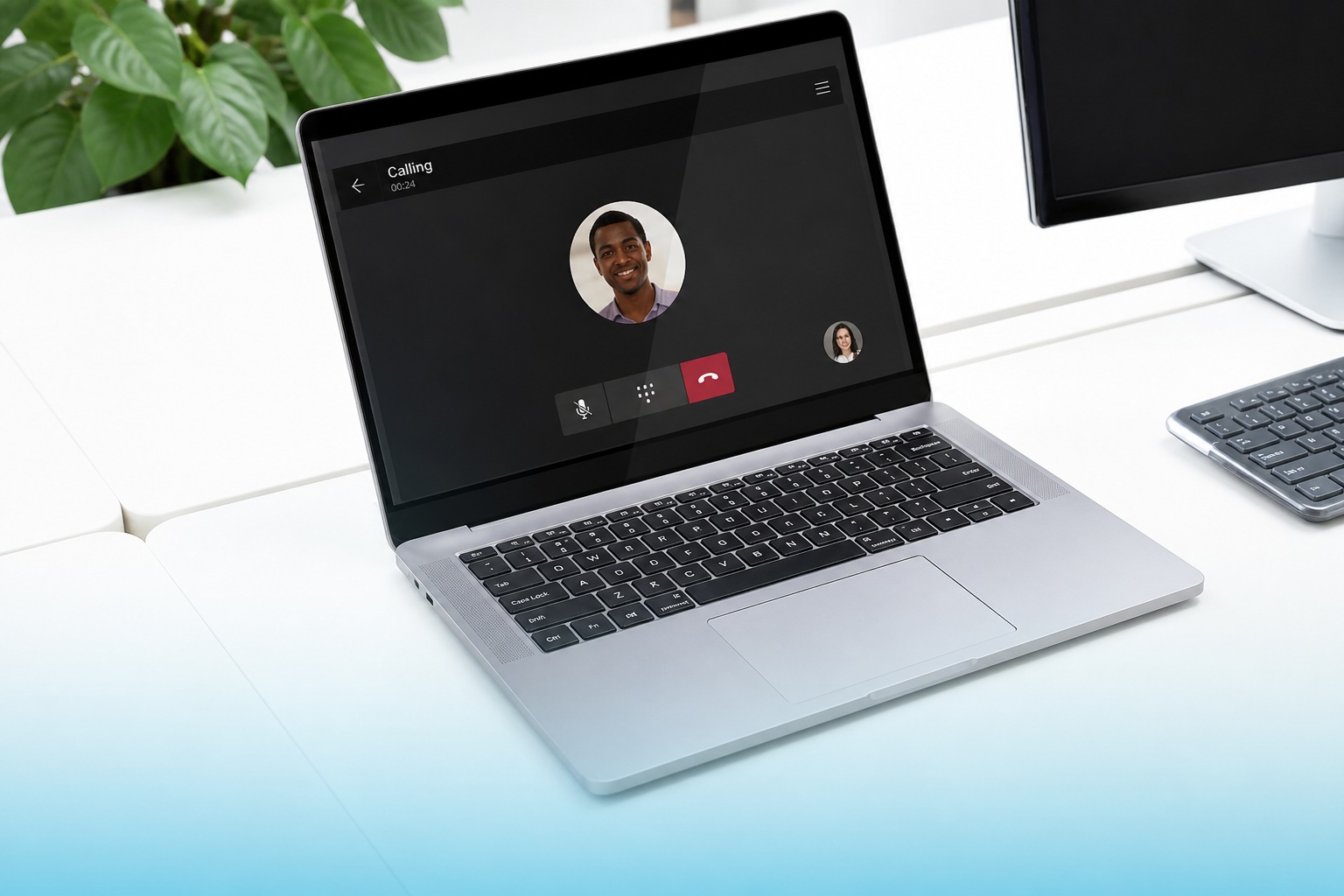 A ClearTempo call in progress on a laptop
